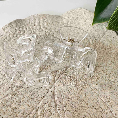 Curl Claw Hair Clips Clear